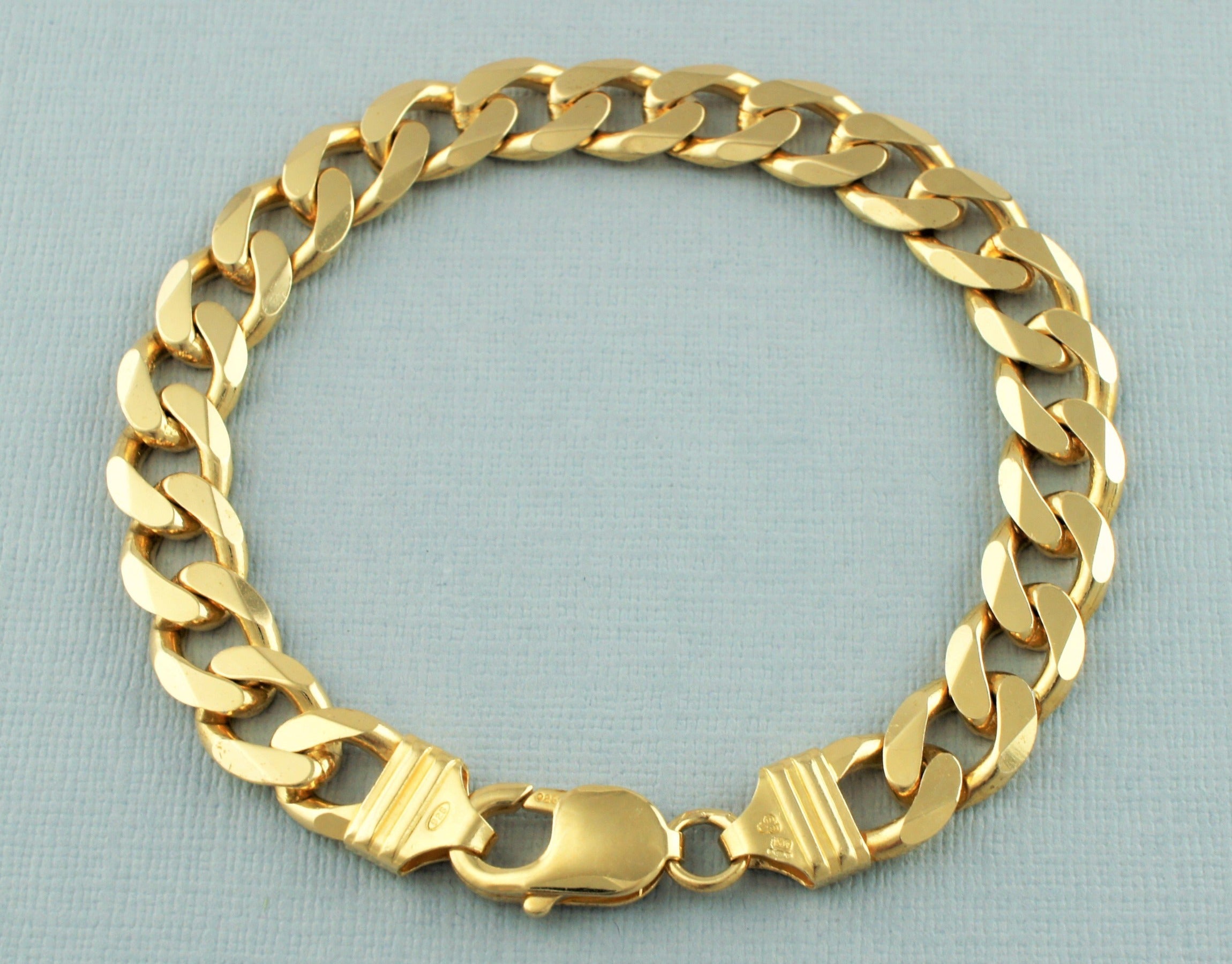 New 9ct Yellow Gold 7.5Inch Hollow Paperclip Link Chain Bracelet