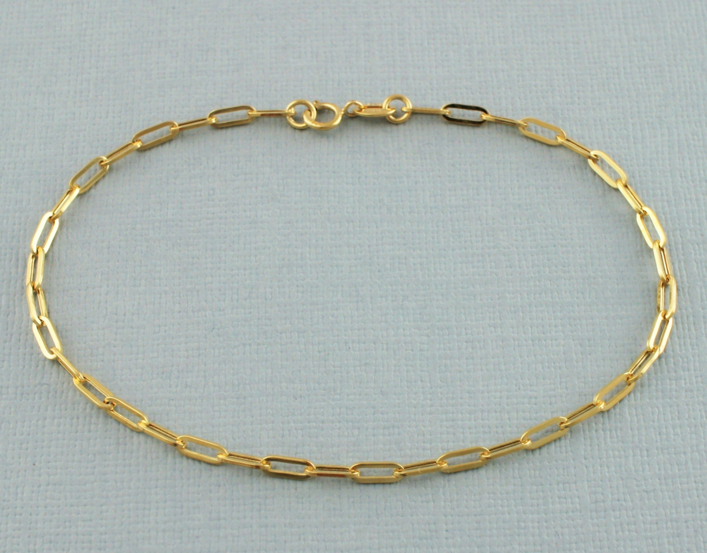 Goldsmiths 9ct Yellow Gold Rectangular Full Link Chain Bracelet GSQTL9007GS